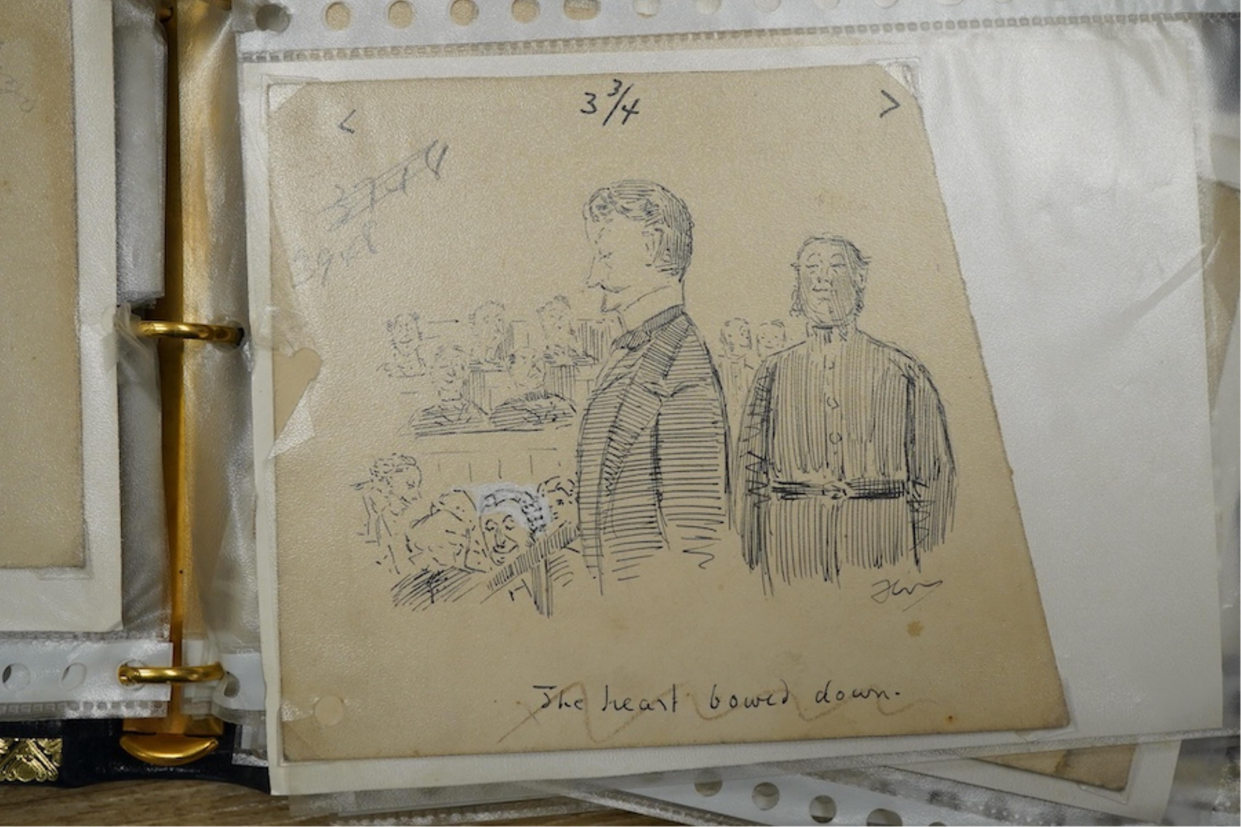 George Finch Mason (1850-1915), a large collection of predominantly ink sketches, mostly horse racing interest and portrait caricatures, many arranged in albums to include 'The donkey beats the duke' and 'When diamonds w